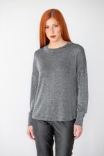 Metallic jersey top