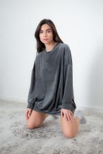 Oversized velour top - Image 3