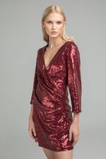 Sequined draped mini dress - Image 2