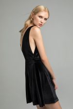 Velvet open-back mini dress - Image 2