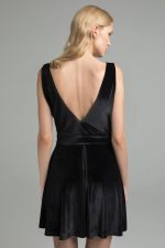 Velvet open-back mini dress - Image 3