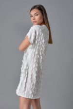 Textured mini dress with belt - Image 5