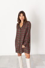 Checked shirt dress