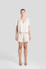 Floral satin shirt